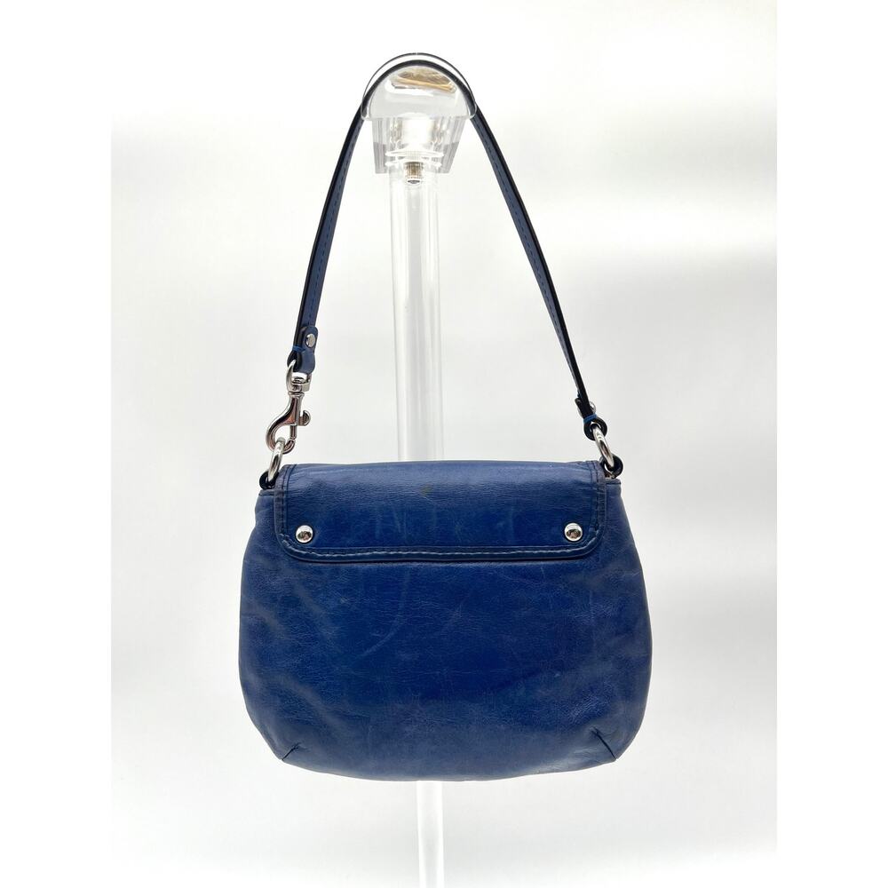 COACH Poppy Leather Push Lock Mini Bag, Purple Blue - Picture 8 of 9